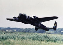 Peter Morgan's Avro Lancaster with the wheels digitaly removed