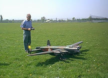 Peter Morgan and his Lanc at the club field.
